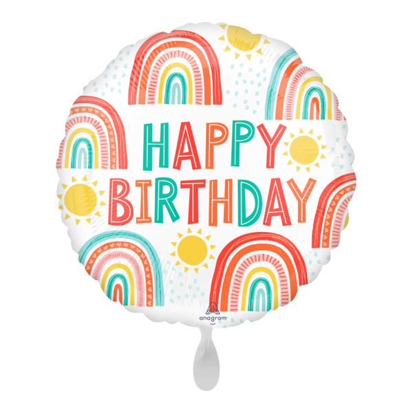 1 Balloon - Retro Rainbow Birthday