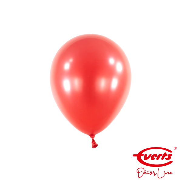 100 Miniballons - DECOR - Ø 13cm - Pearl &amp; Metallic - Apple Red