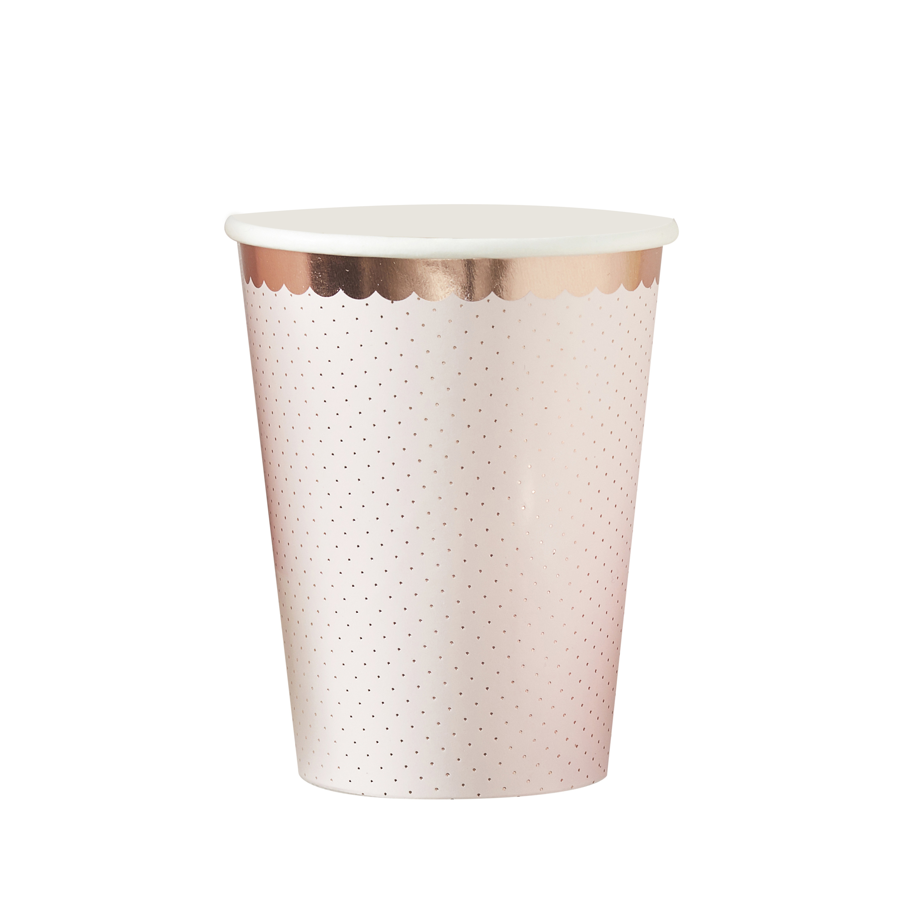 8 Paper Cups - Cup - Polka Dot - Rose Gold