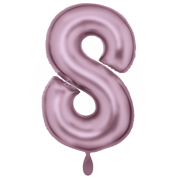 1 Balloon XXL - Zahl 8 - Silk Lustre Pastel Pink