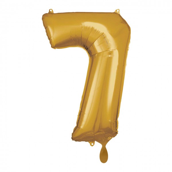 1 Ballon XL - Zahl 7 - Gold