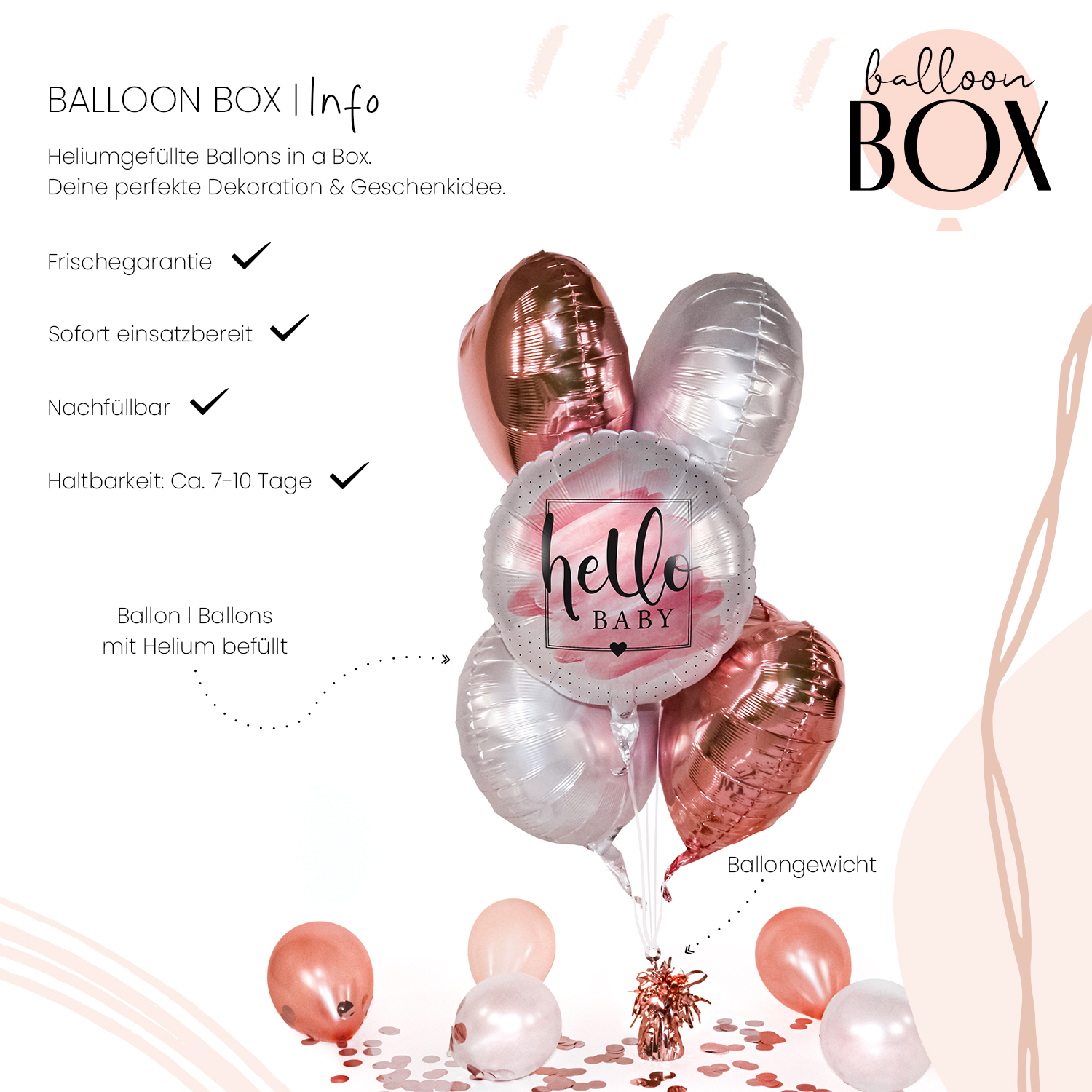 Heliumballon in a Box - Welcome to the World, Baby Girl!