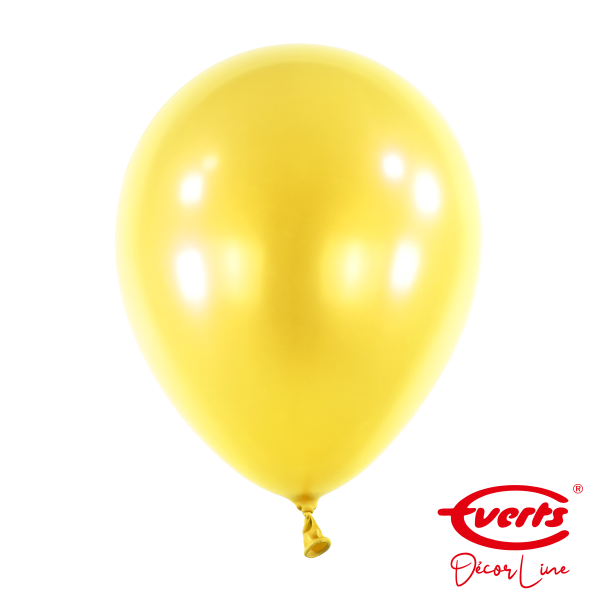 50 Luftballons - DECOR - Ø 28cm - Pearl &amp; Metallic - Sunshine Yellow