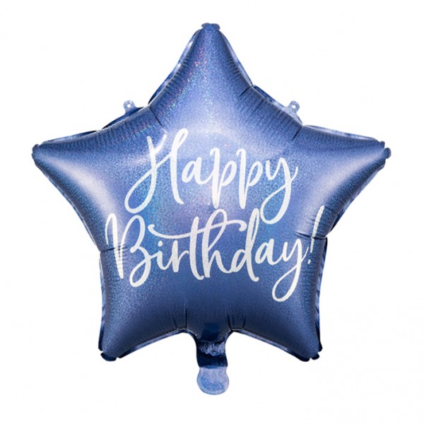 1 Ballon - Happy Birthday Star - Navy Blue