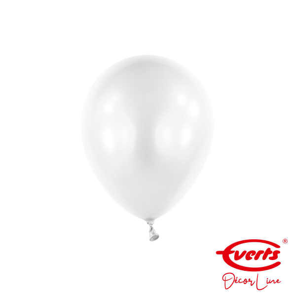 100 Miniballons - DECOR - Ø 13cm - Pearl &amp; Metallic - Frosty White