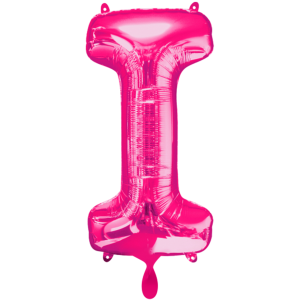 1 Ballon - Buchstabe I - Pink - Ø 86cm