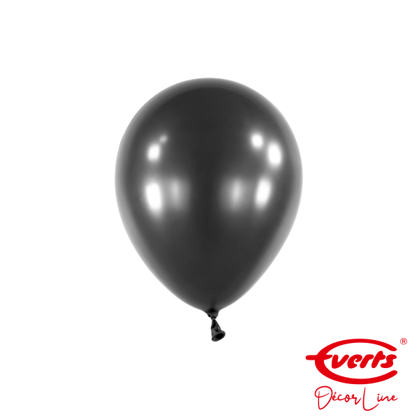 100 Miniballons - DECOR - Ø 13cm - Pearl &amp; Metallic - Jet Black