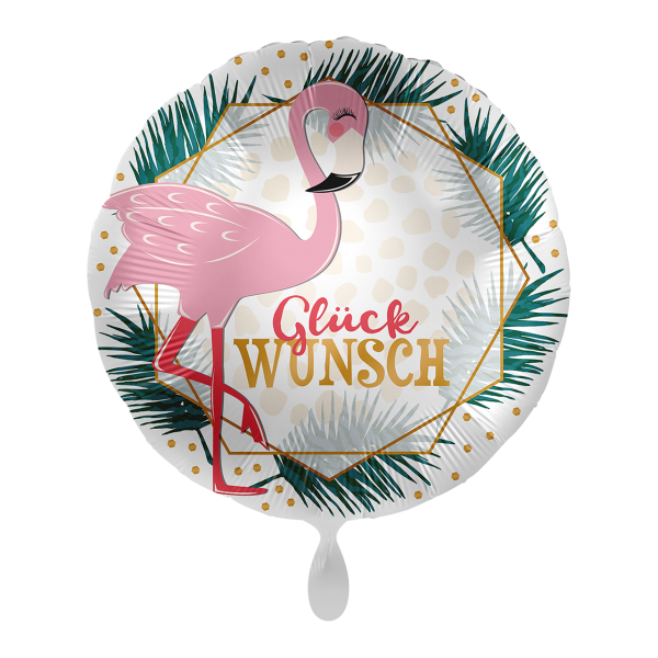 1 Ballon - Glückwunsch Flamingo