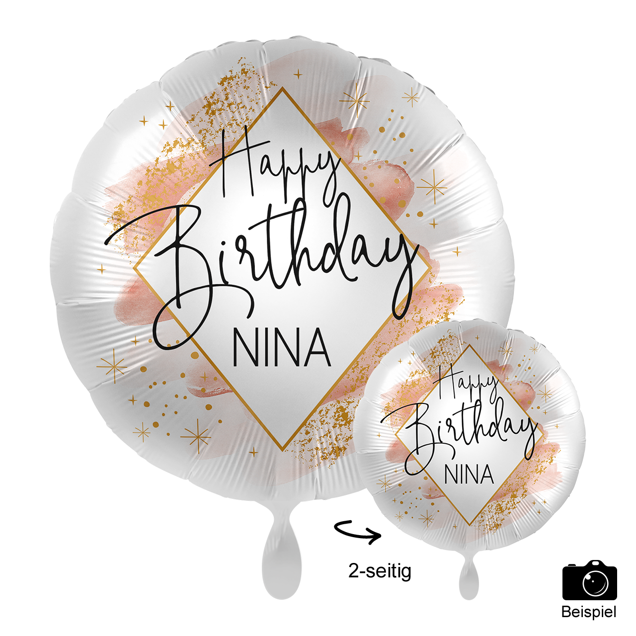 1 Ballon mit Text - Birthday Smooth Watercolour